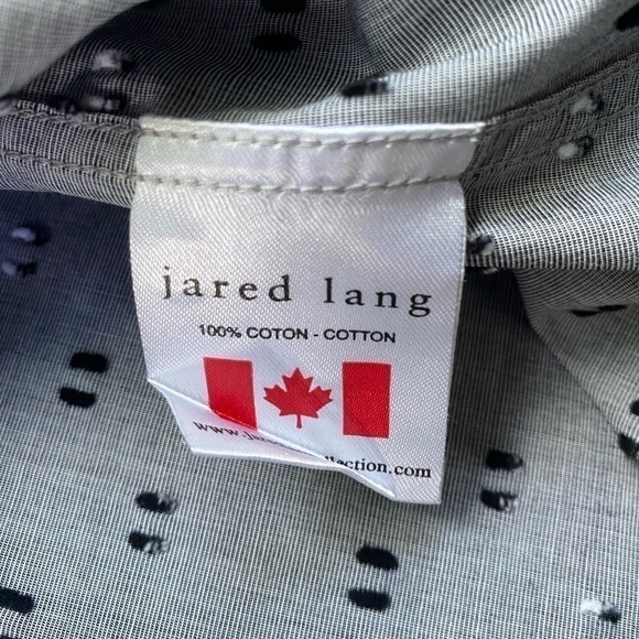 Jared Lang Gray Button Down With Black and White Rectangle Print Dress Shirt - Picture 11 of 11